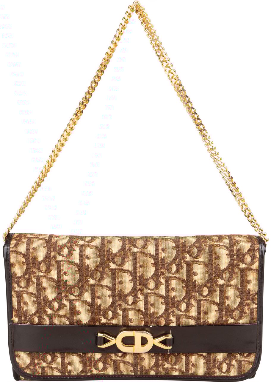 Dior Christian Dior Trotter Monogram Shoulder Bag Bruin