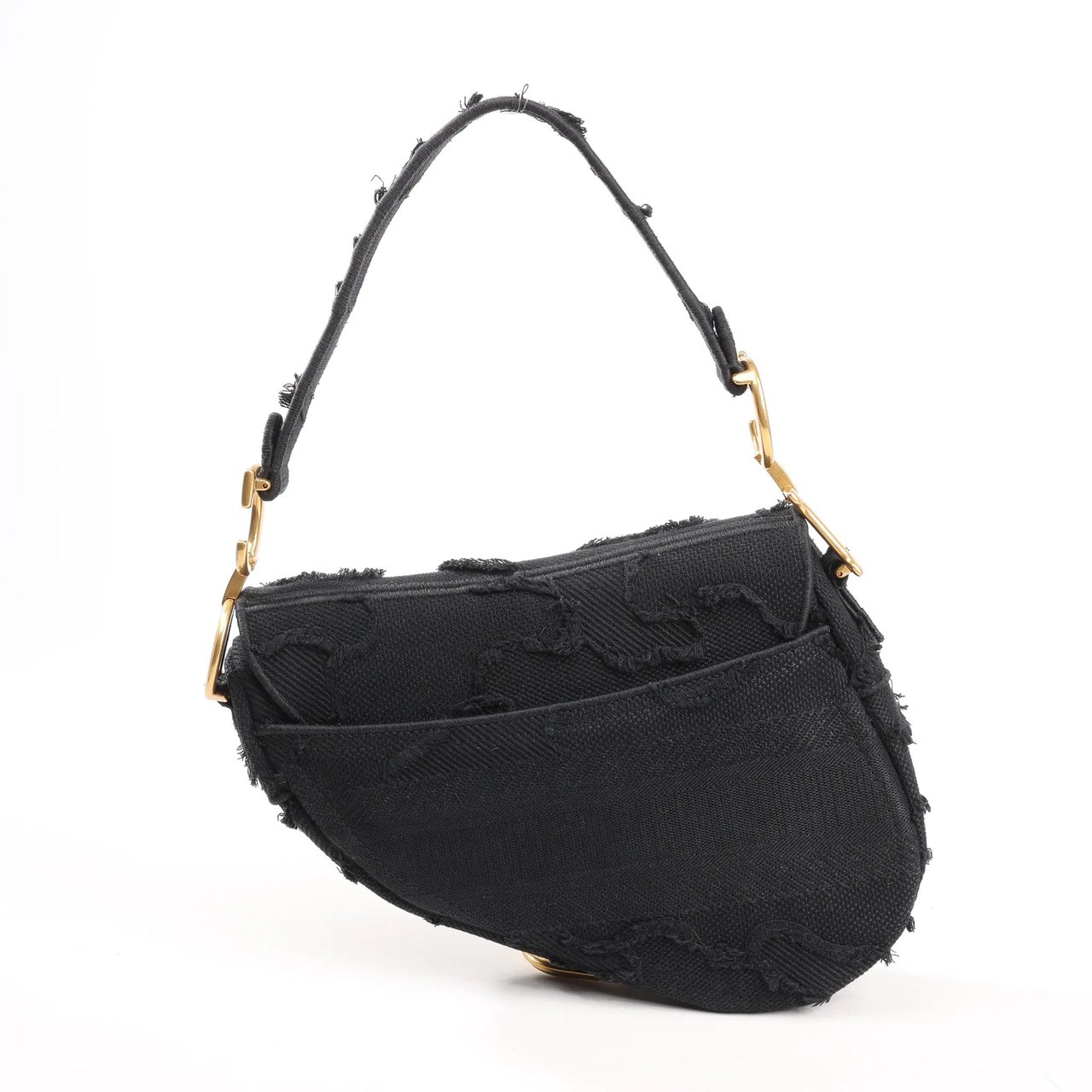 Dior Dior Saddle Classic Bag Canvas Shoulder Bag in Black Zwart
