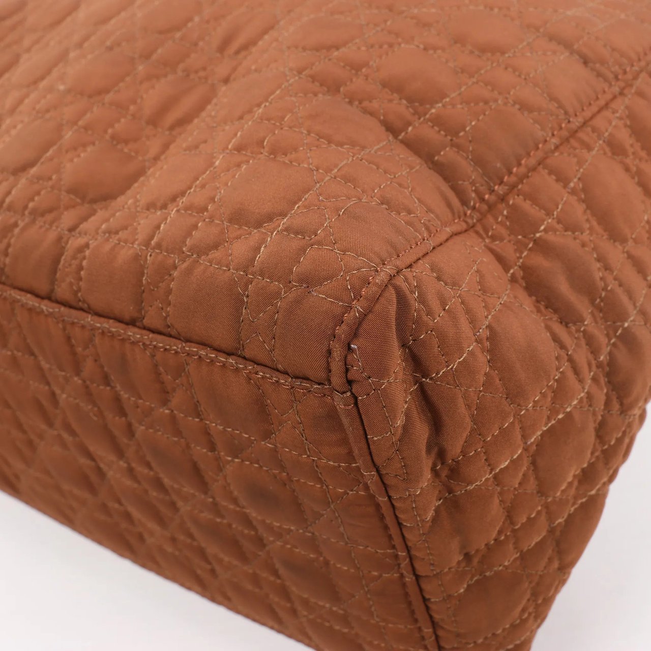 Dior Dior Lady Dior Cannage Nylon Handbag in Brown Bruin