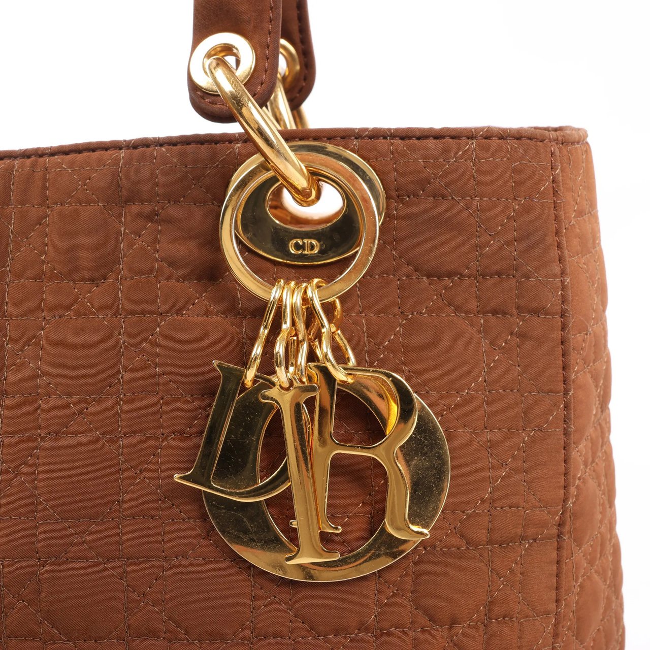 Dior Dior Lady Dior Cannage Nylon Handbag in Brown Bruin