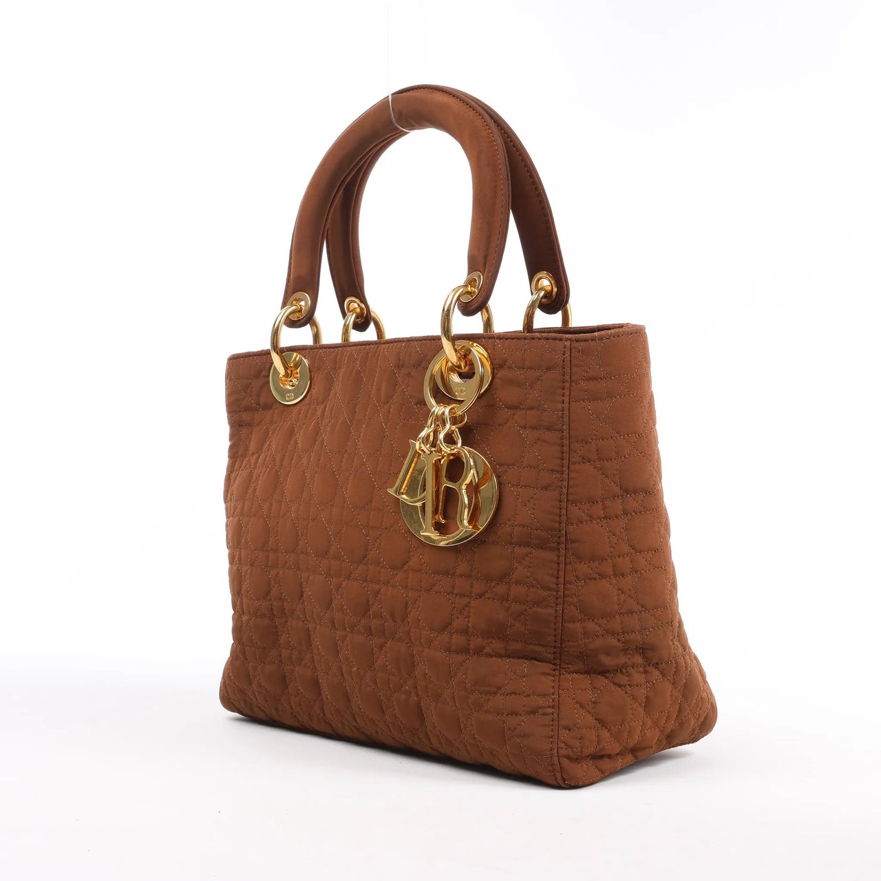 Dior Dior Lady Dior Cannage Nylon Handbag in Brown Bruin