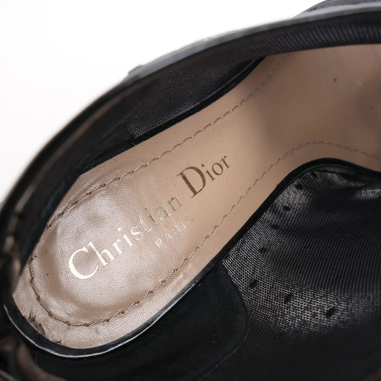 Dior Dior Mesh DIOR PRETTY Ankle Boots in Black, Size 37.5 EU Zwart