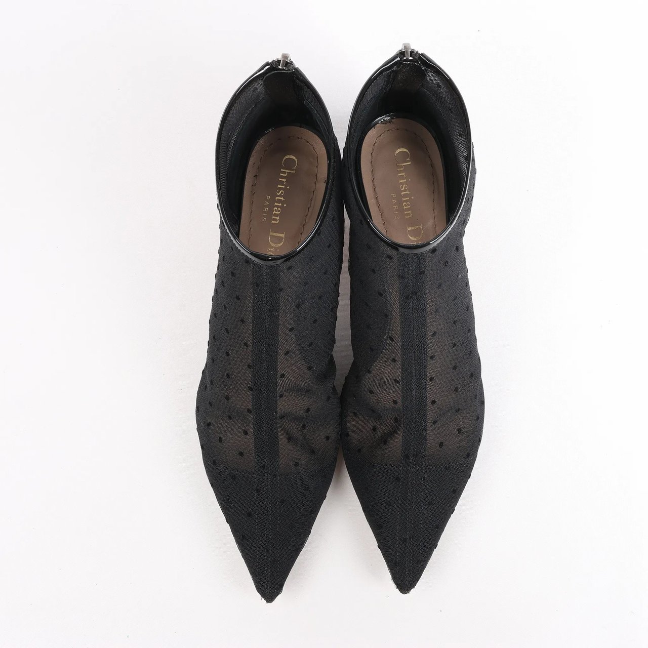 Dior Dior Mesh DIOR PRETTY Ankle Boots in Black, Size 37.5 EU Zwart