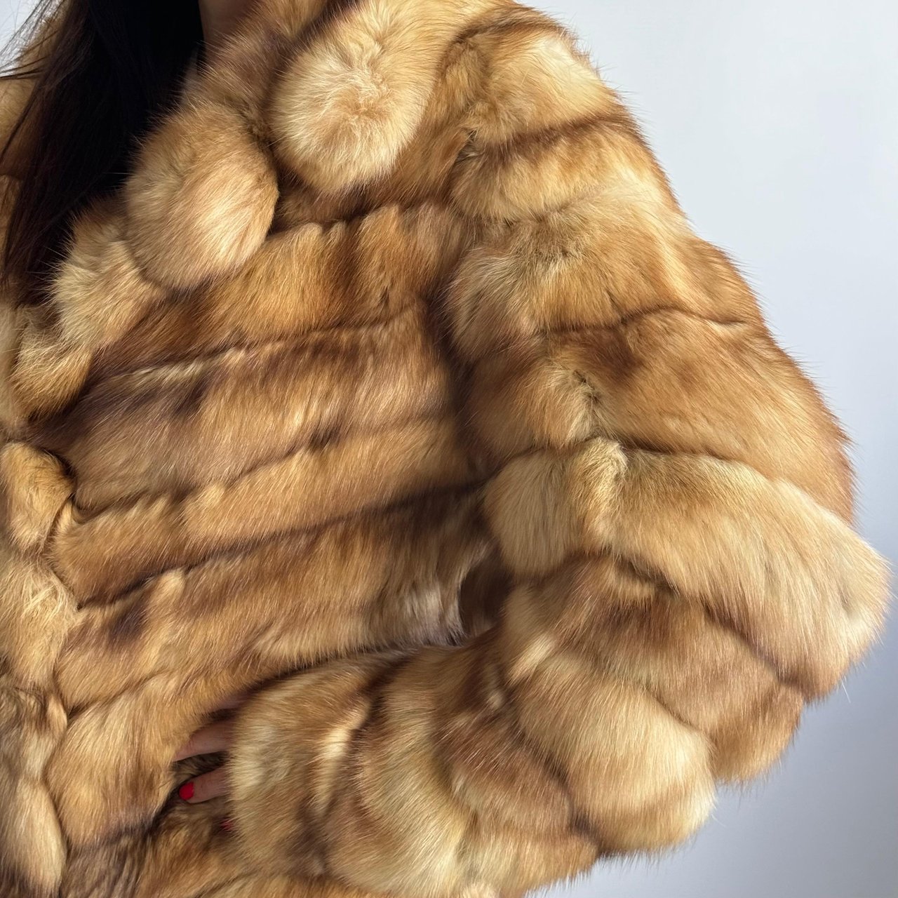 Dior Vintage Christian Dior Paris Golden Marten Fur Coat Bruin