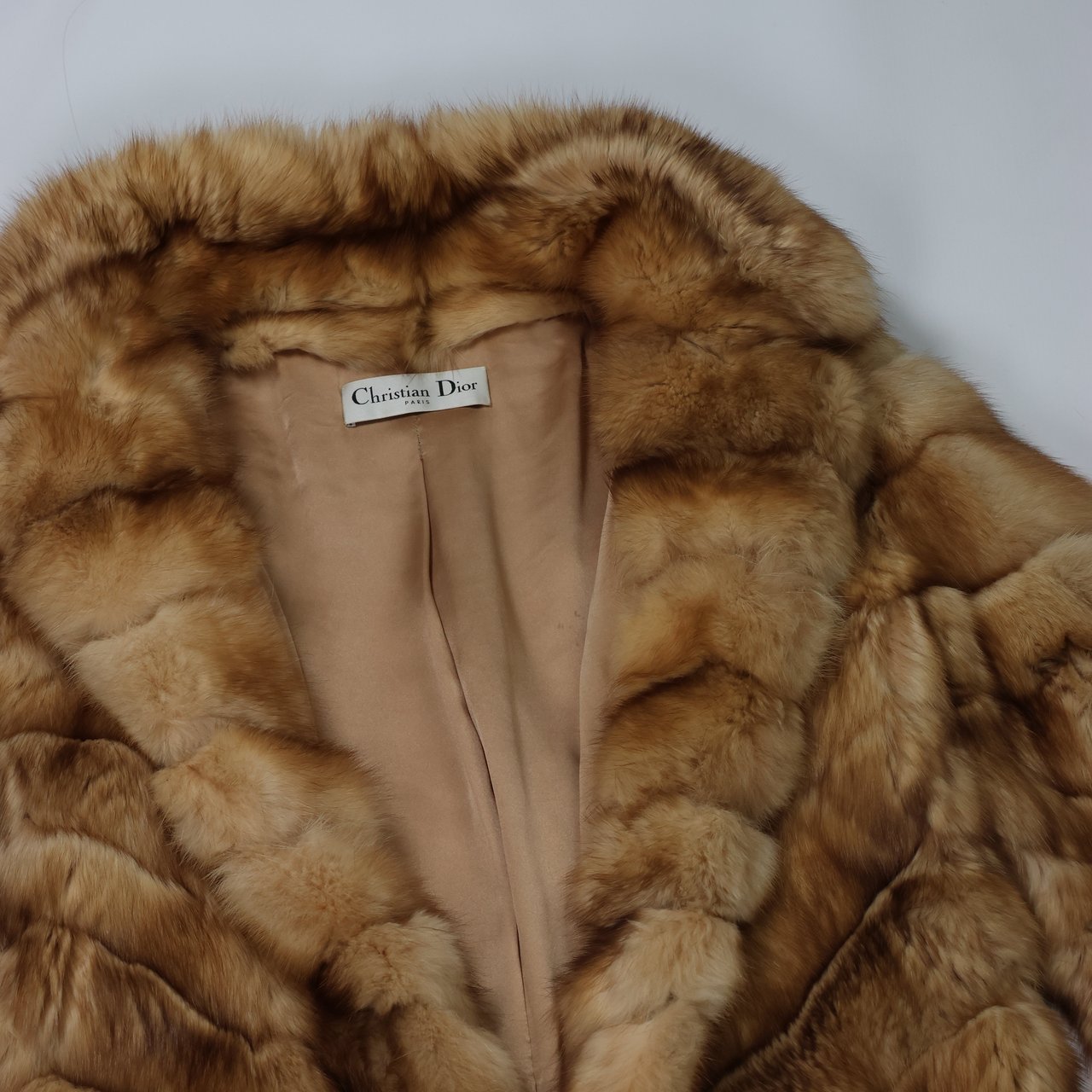 Dior Vintage Christian Dior Paris Golden Marten Fur Coat Bruin