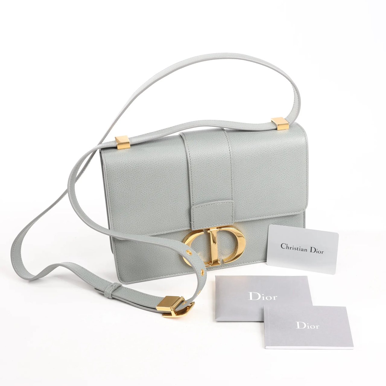 Dior Dior Montaigne 30 Leather Shoulder bag in Gray Grijs