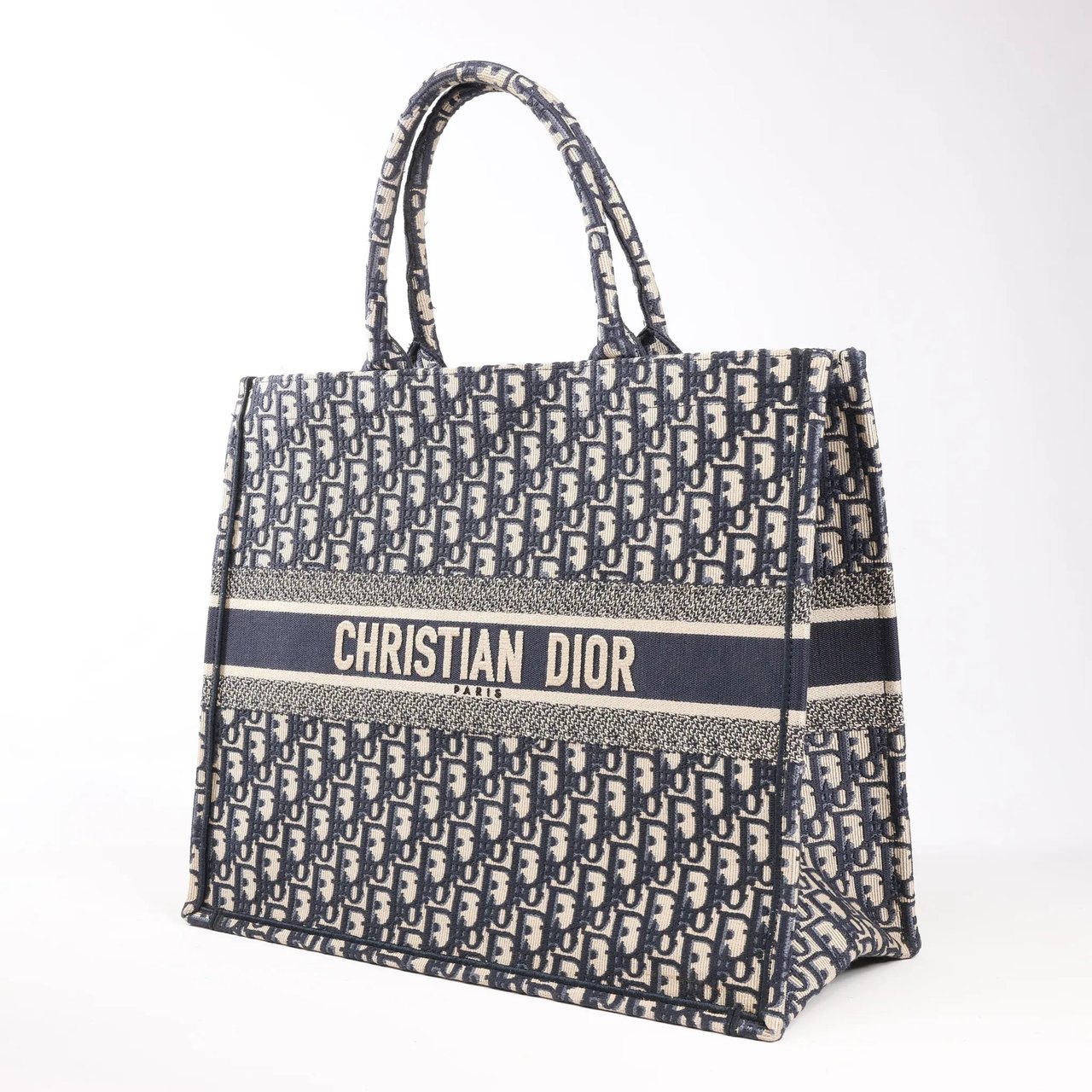 Dior Dior Book Tote Large Oblique Canvas Shoulder Bag in Navy Blue Divers