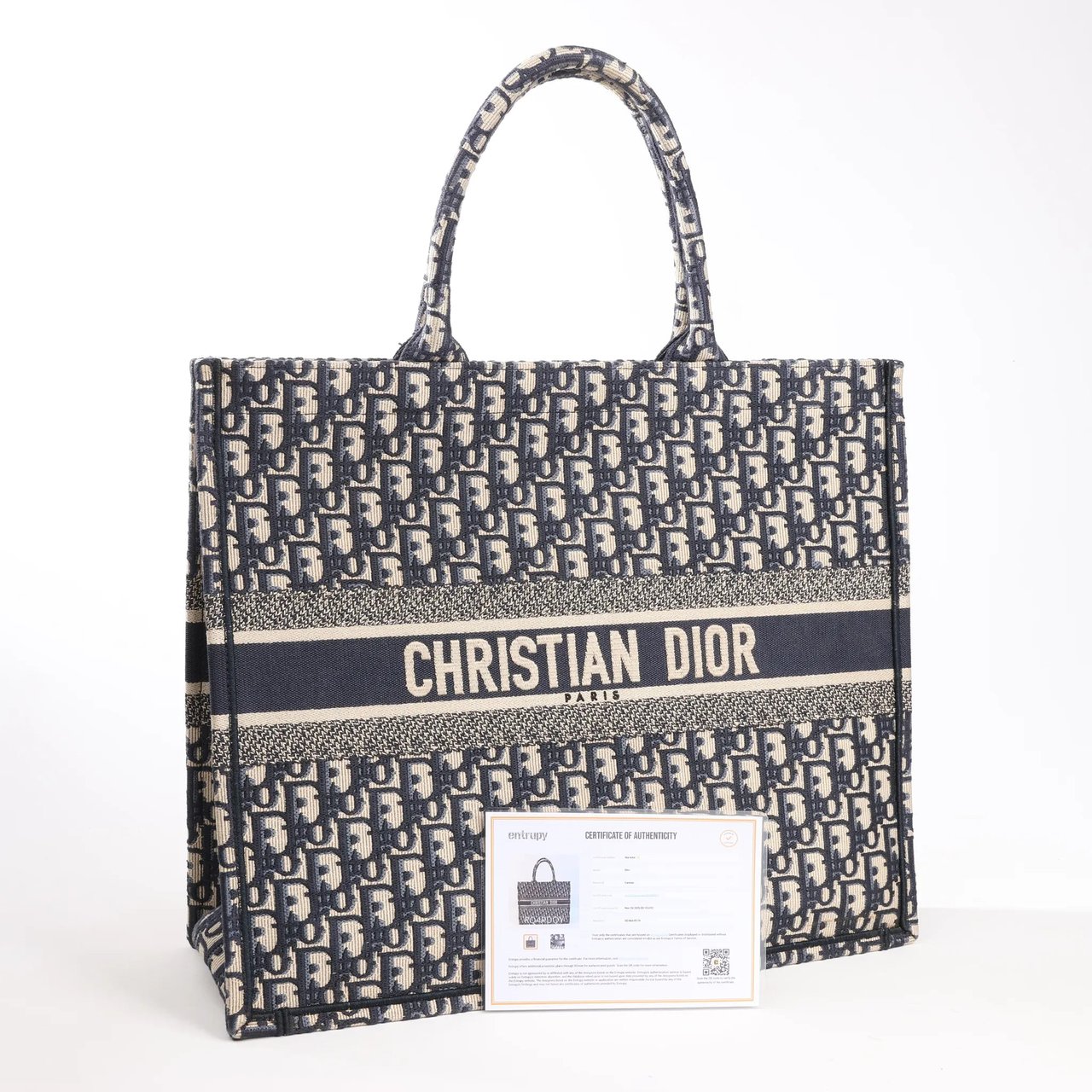 Dior Dior Book Tote Large Oblique Canvas Shoulder Bag in Navy Blue Divers