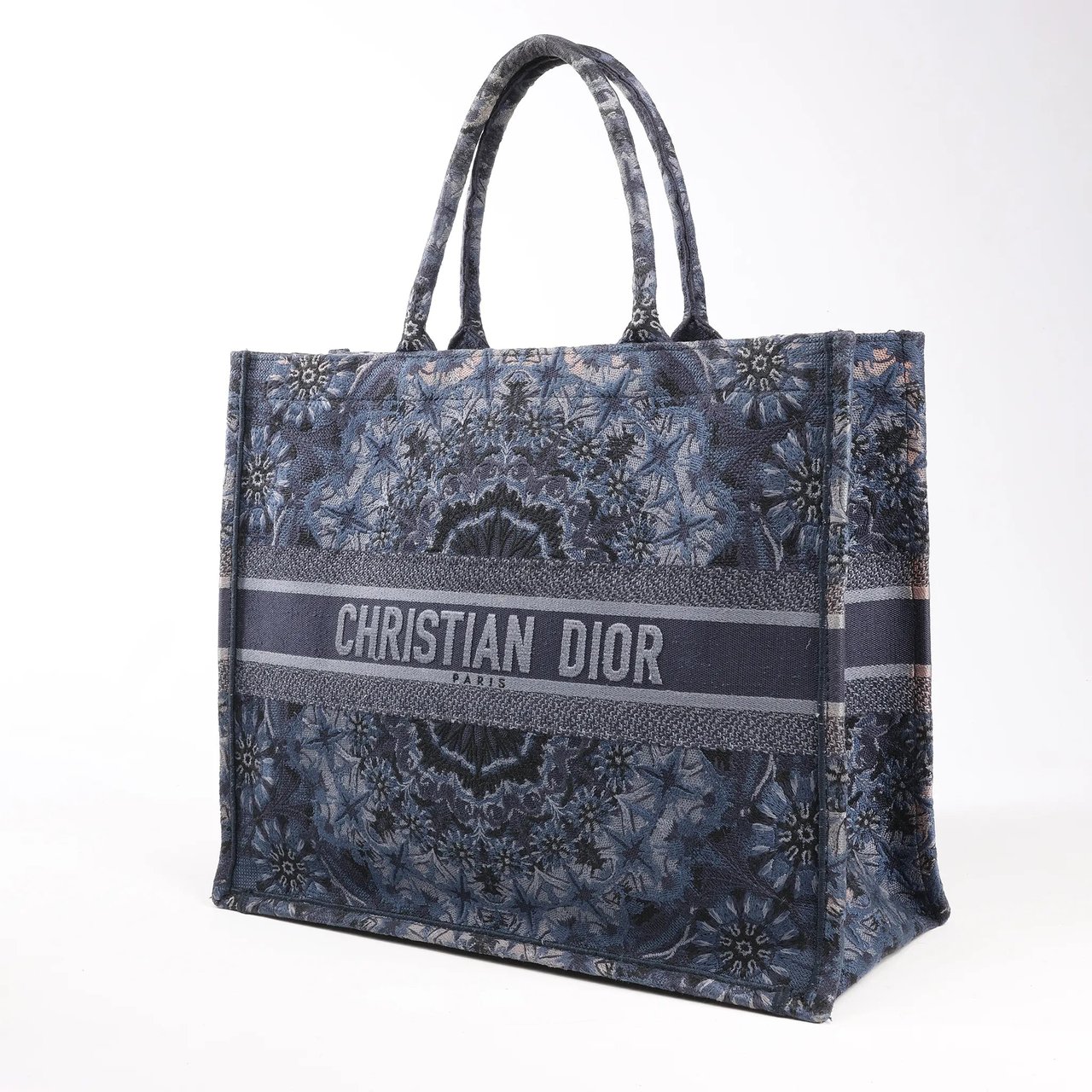 Dior Dior Book Tote Large Kaleidiorscopic Canvas Shoulder Bag in Navy Blue Navy