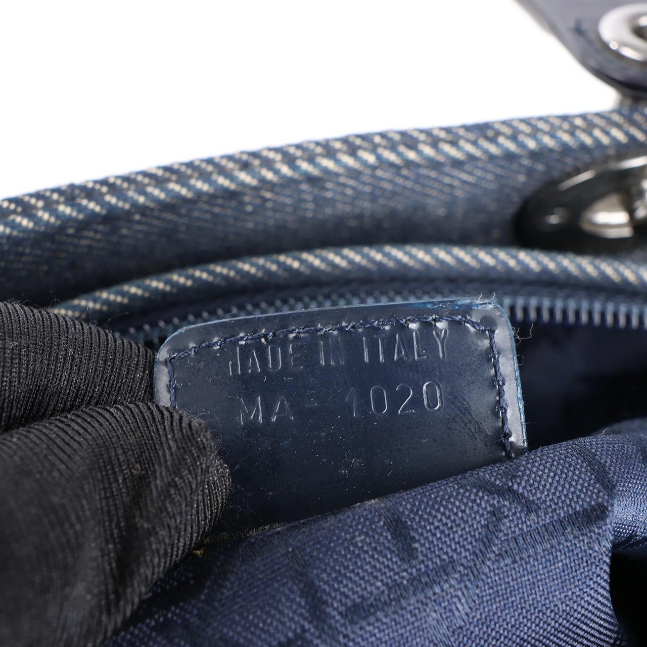 Dior Dior Lady Dior Dennim x Leather Cannage Large Handbag in Navy Blue Navy