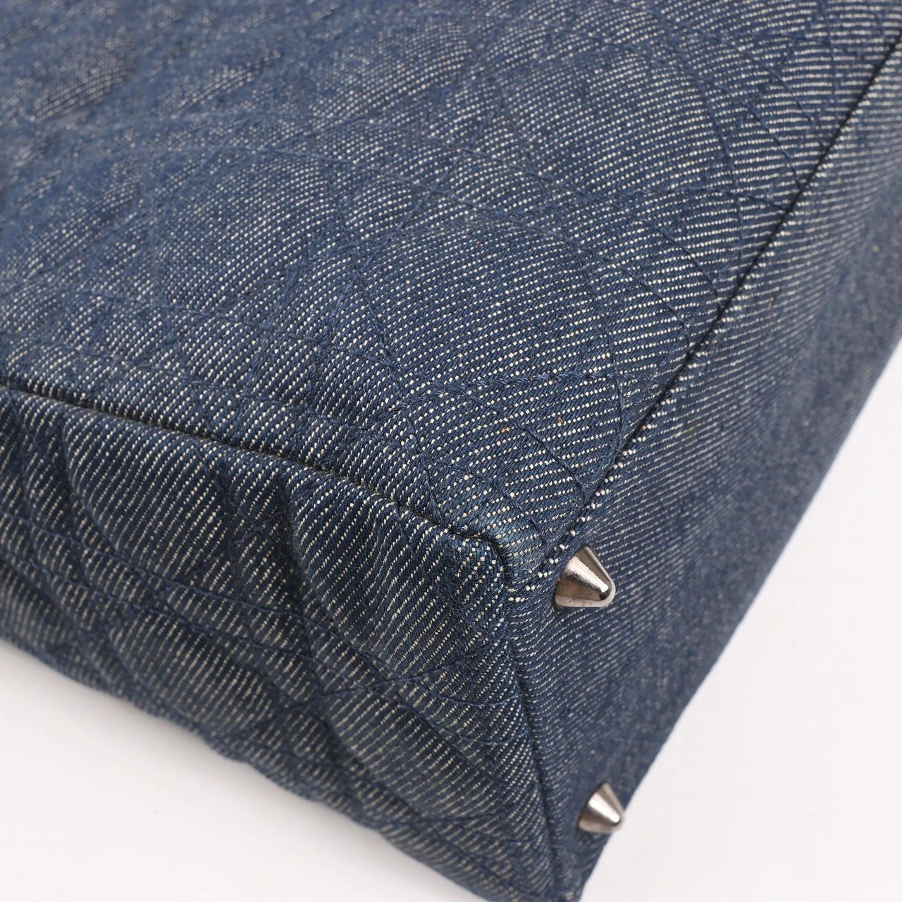 Dior Dior Lady Dior Dennim x Leather Cannage Large Handbag in Navy Blue Navy