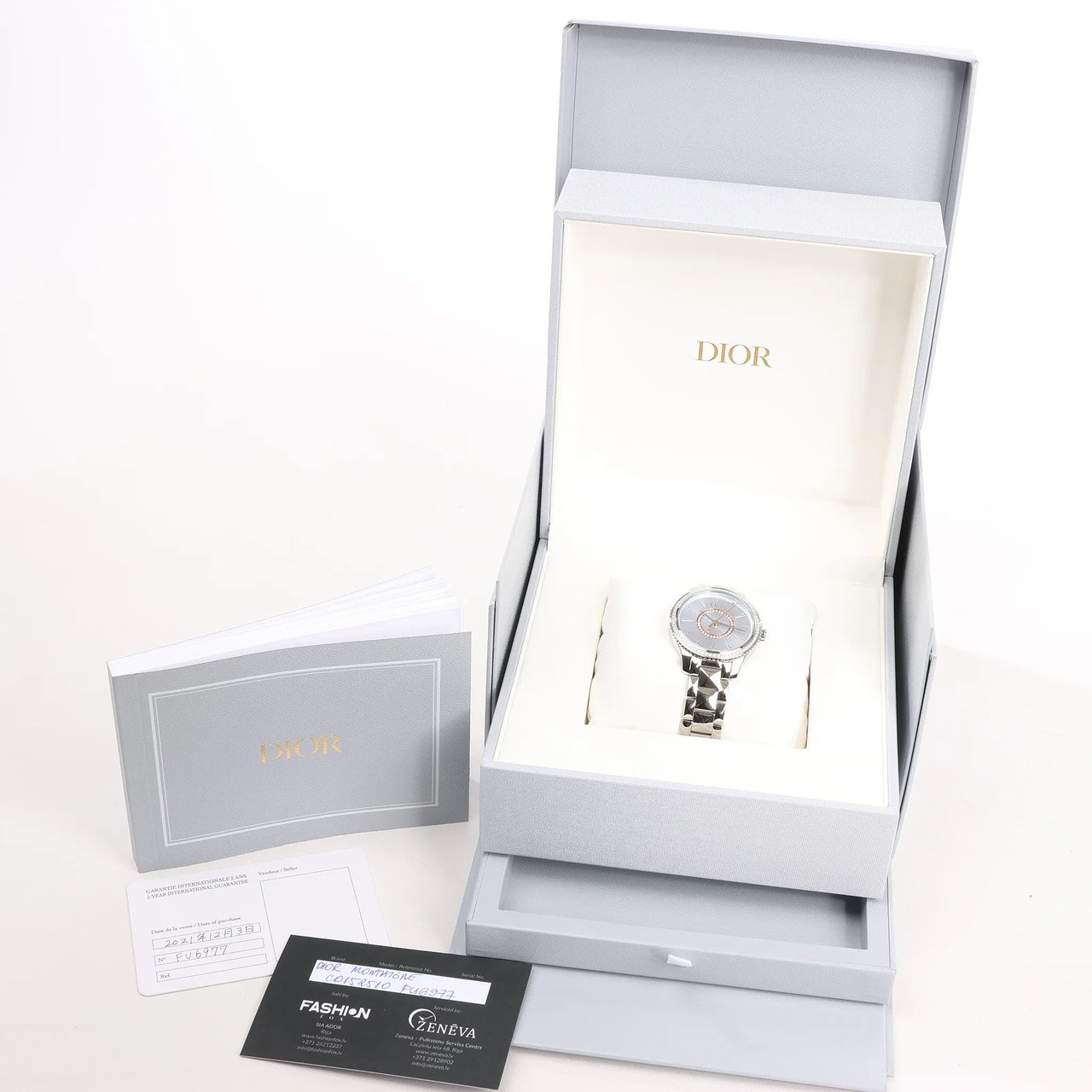 Dior Dior Montaigne CD152510 FU6977 SS AT Watch with Blue Dial Blauw