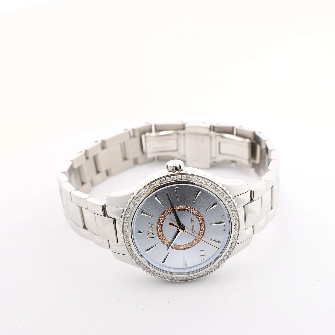 Dior Dior Montaigne CD152510 FU6977 SS AT Watch with Blue Dial Blauw