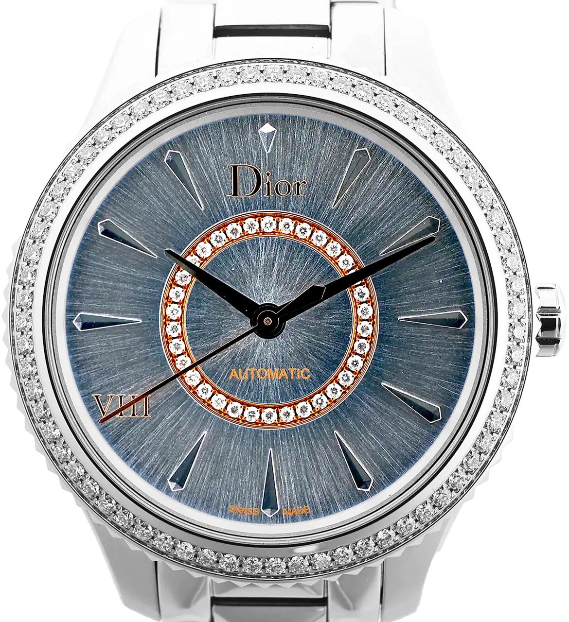 Dior Dior Montaigne CD152510 FU6977 SS AT Watch with Blue Dial Blauw