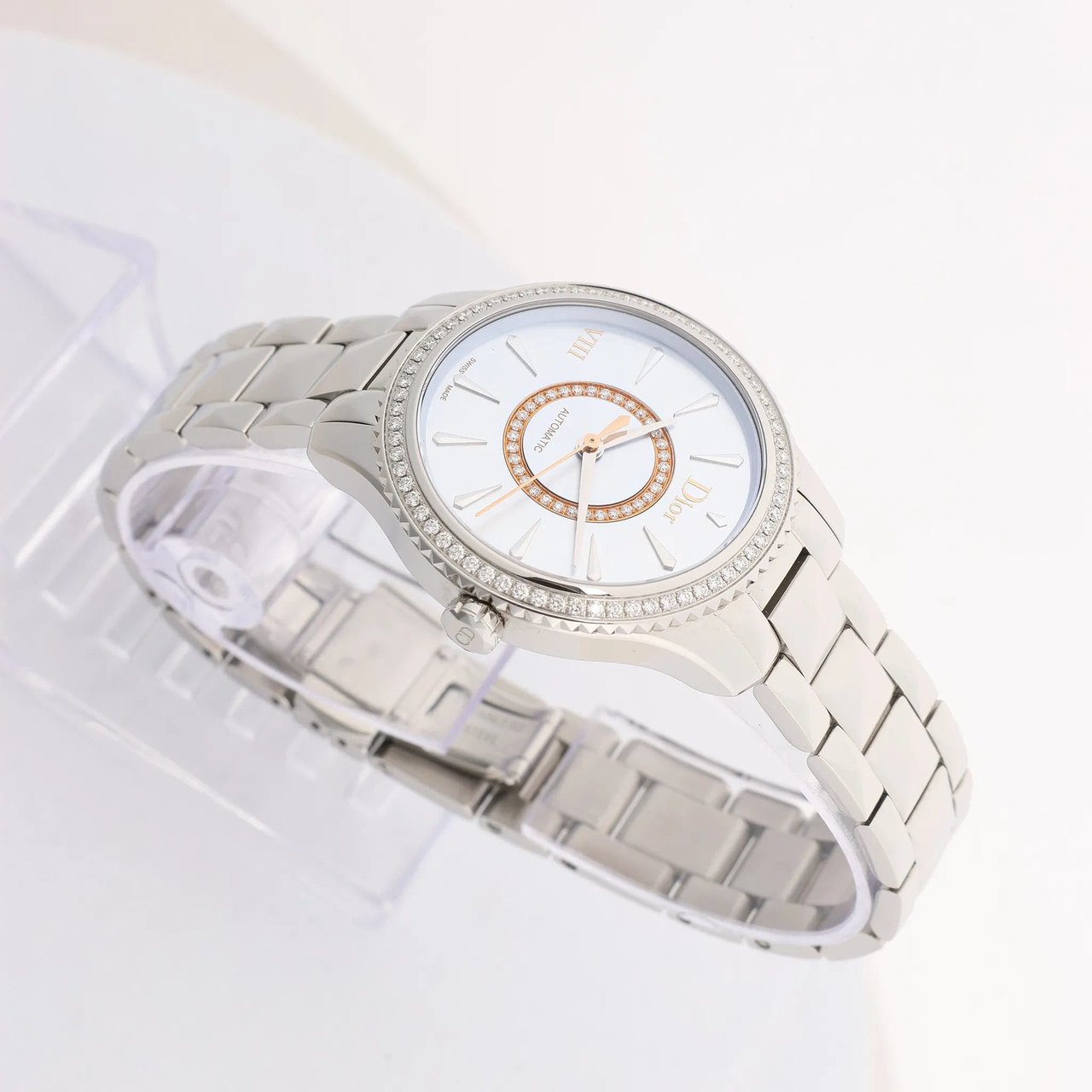 Dior Dior Montaigne CD152510 FU6977 SS AT Watch with Blue Dial Blauw