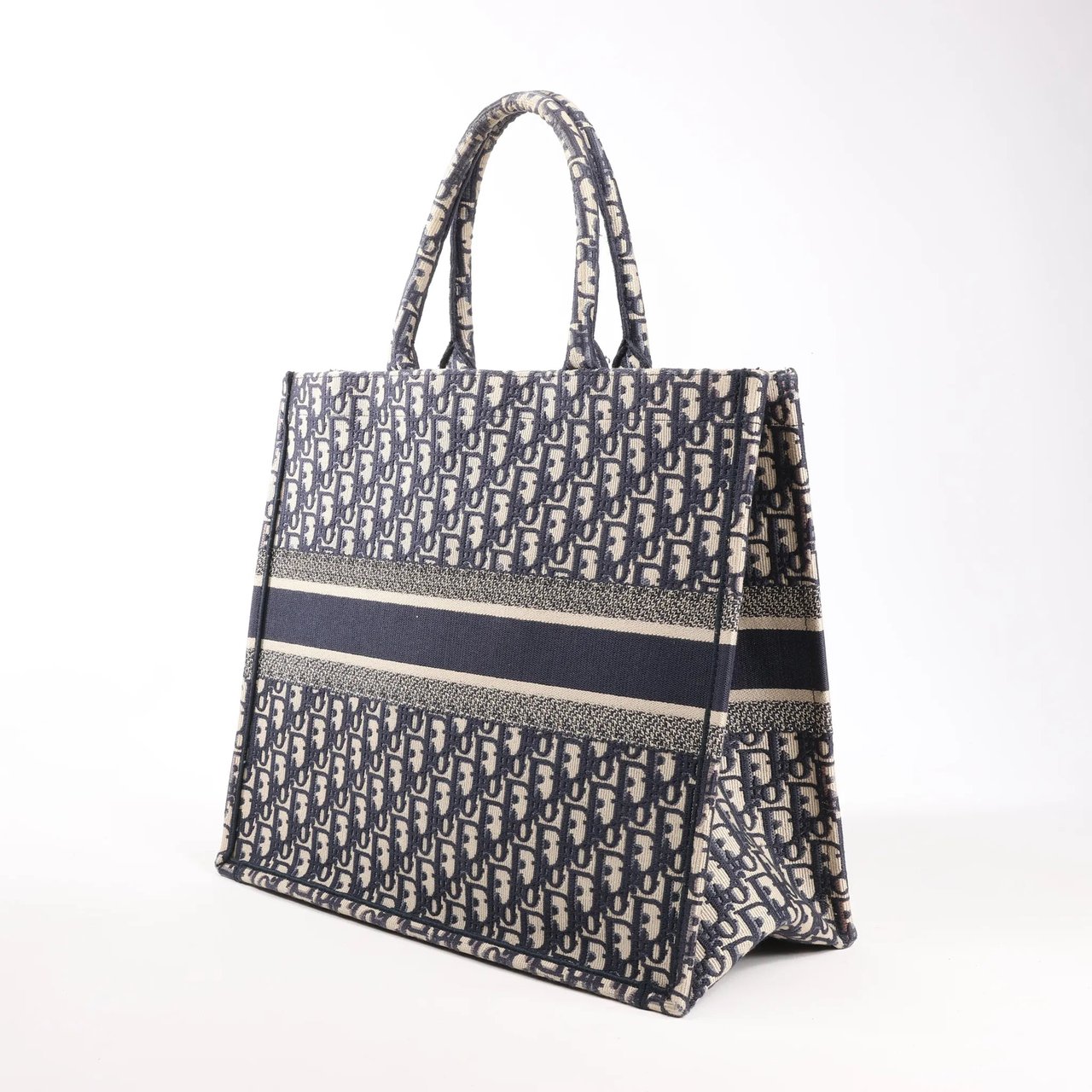 Dior Dior Book Tote Large Oblique Canvas Shoulder Bag in Navy Blue Divers