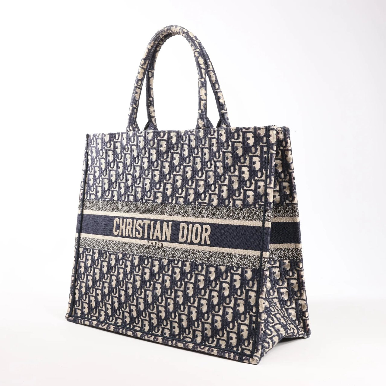 Dior Dior Book Tote Large Oblique Canvas Shoulder Bag in Navy Blue Divers