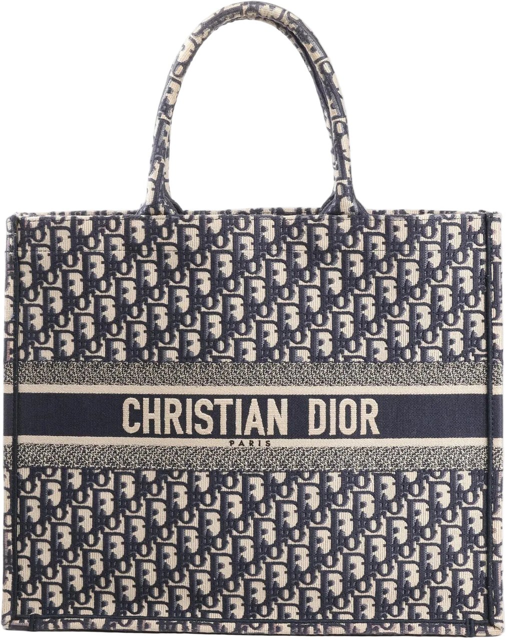 Dior Dior Book Tote Large Oblique Canvas Shoulder Bag in Navy Blue Divers