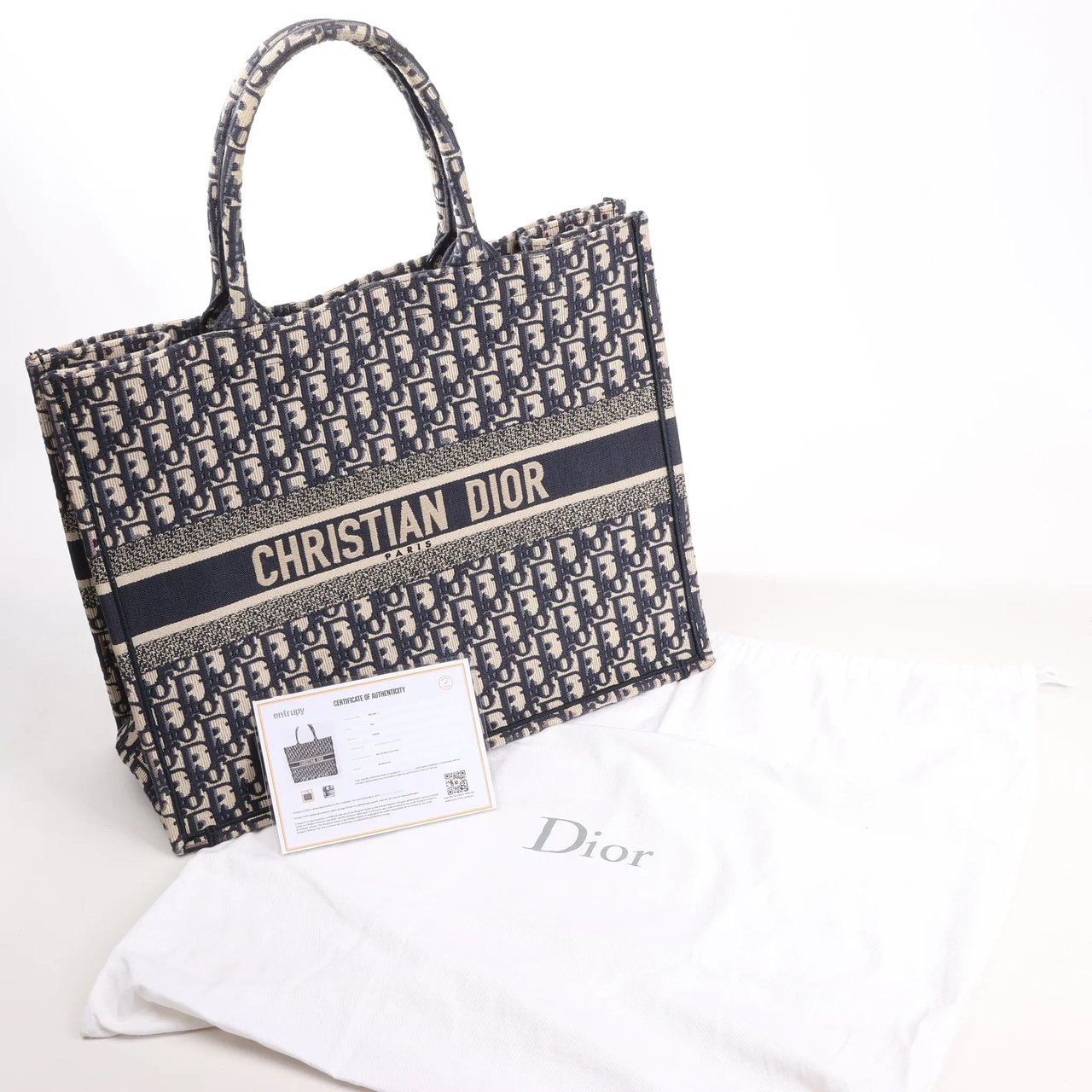 Dior Dior Book Tote Large Oblique Canvas Shoulder Bag in Navy Blue Divers