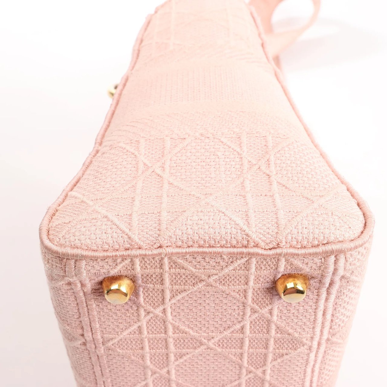 Dior Dior Lady D-Lite Cannage Canvas Medium 2Way Handbag in Pink Roze