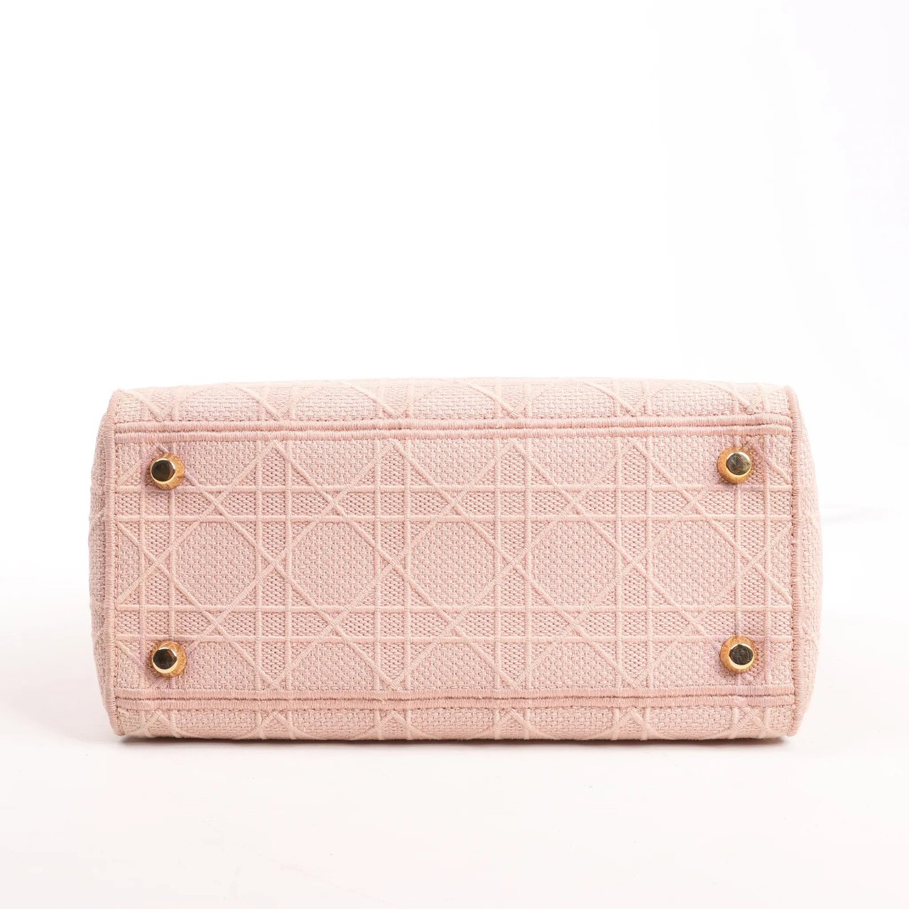 Dior Dior Lady D-Lite Cannage Canvas Medium 2Way Handbag in Pink Roze