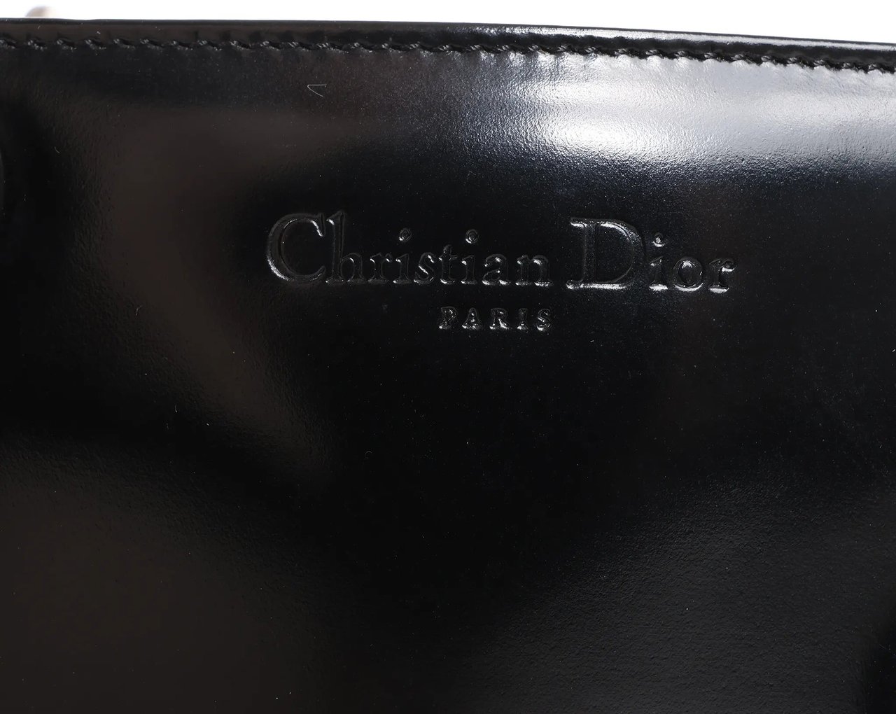 Dior Dior Lady Dior Large Patent Leather 2Way Handbag in Black Zwart