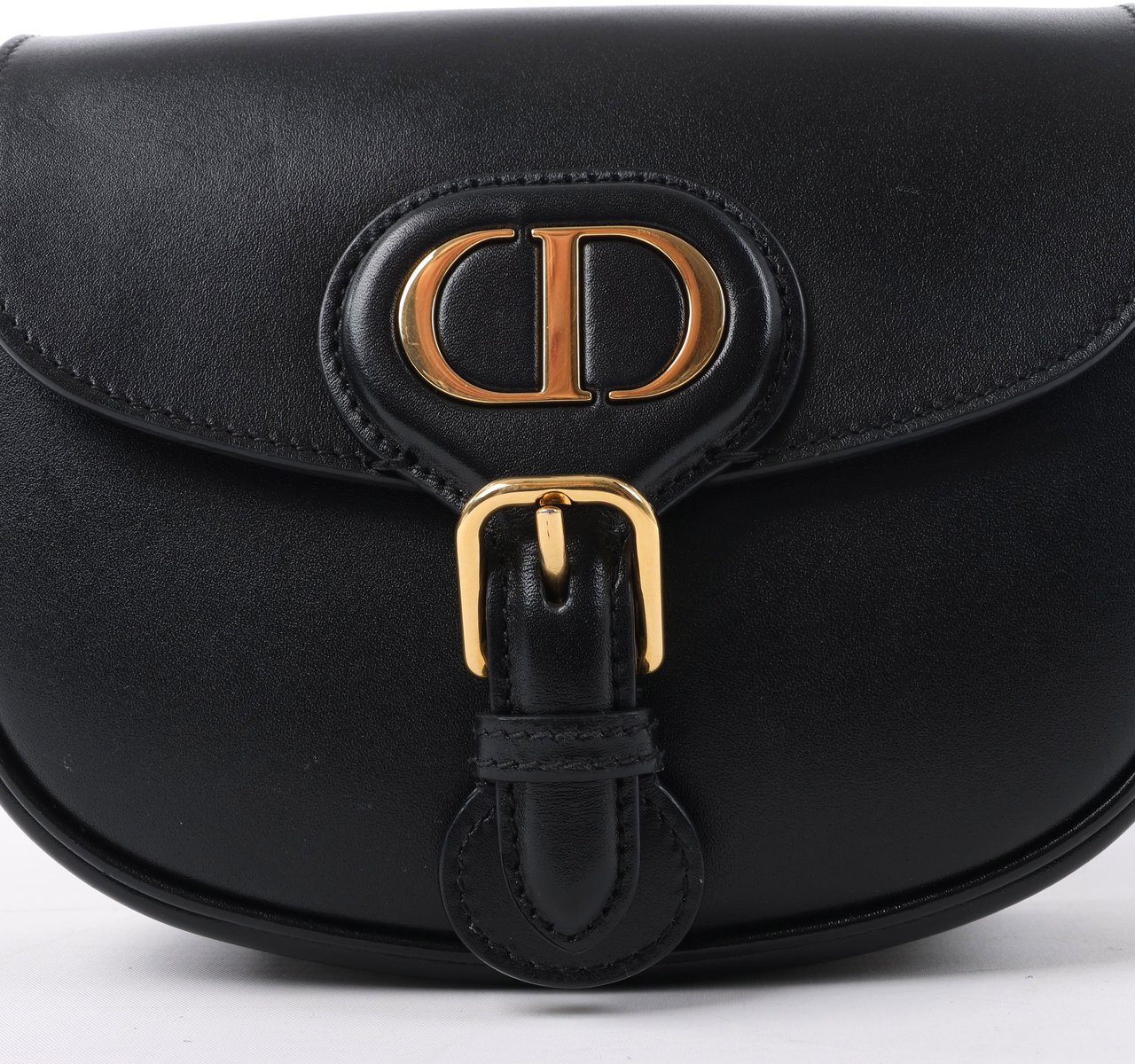 Dior Dior Bobby Small Calfskin Flap Shoulder Bag in Black Zwart
