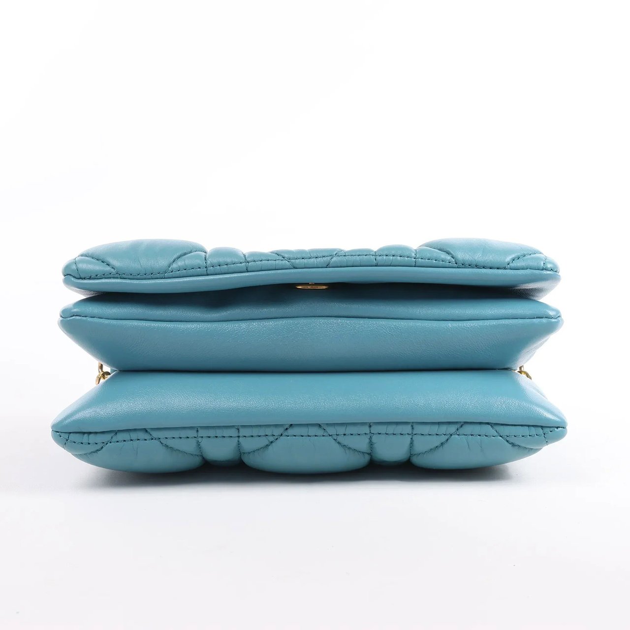 Dior Dior Caro Macrocannage Leather Chain Shoulder Bag in Blue Blauw