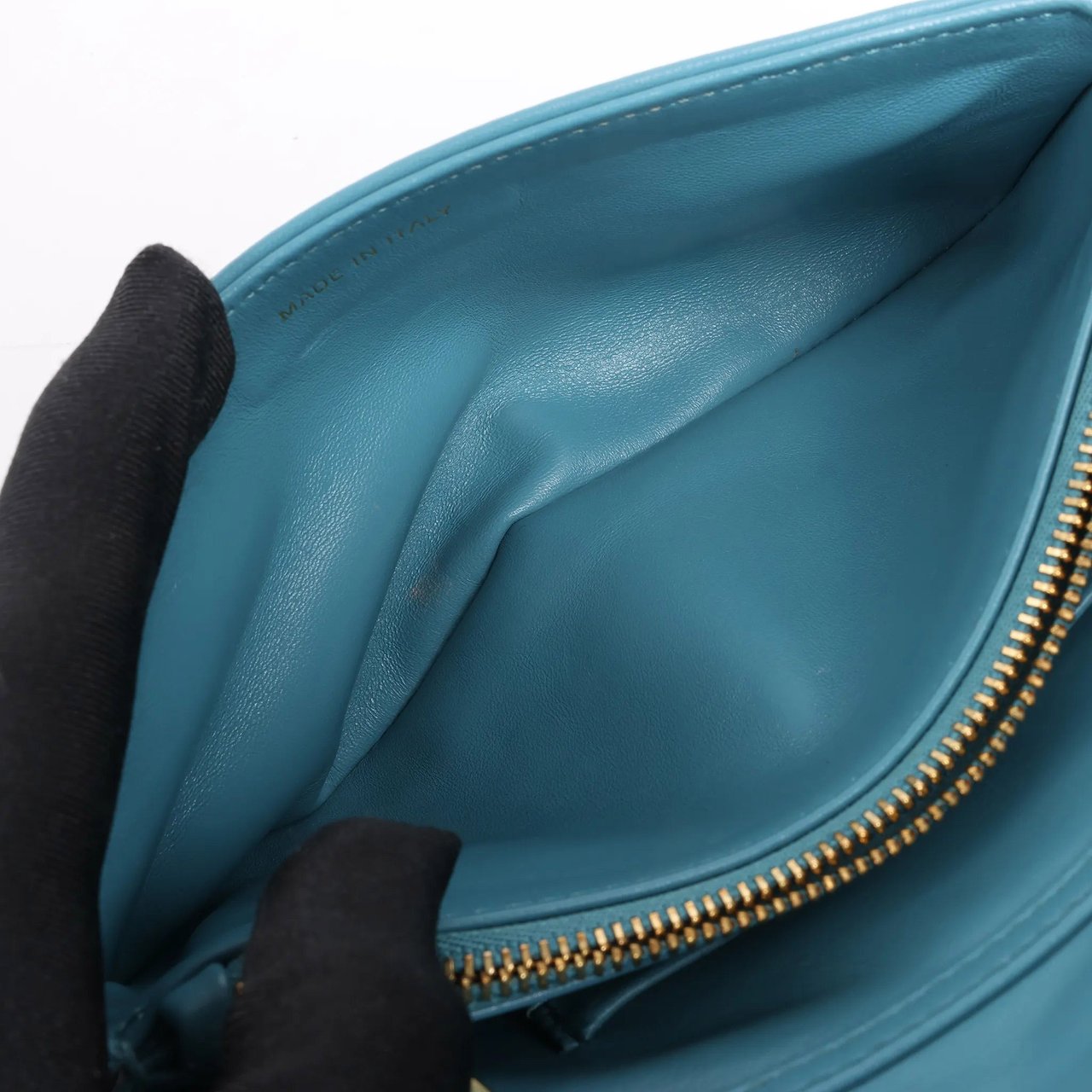 Dior Dior Caro Macrocannage Leather Chain Shoulder Bag in Blue Blauw