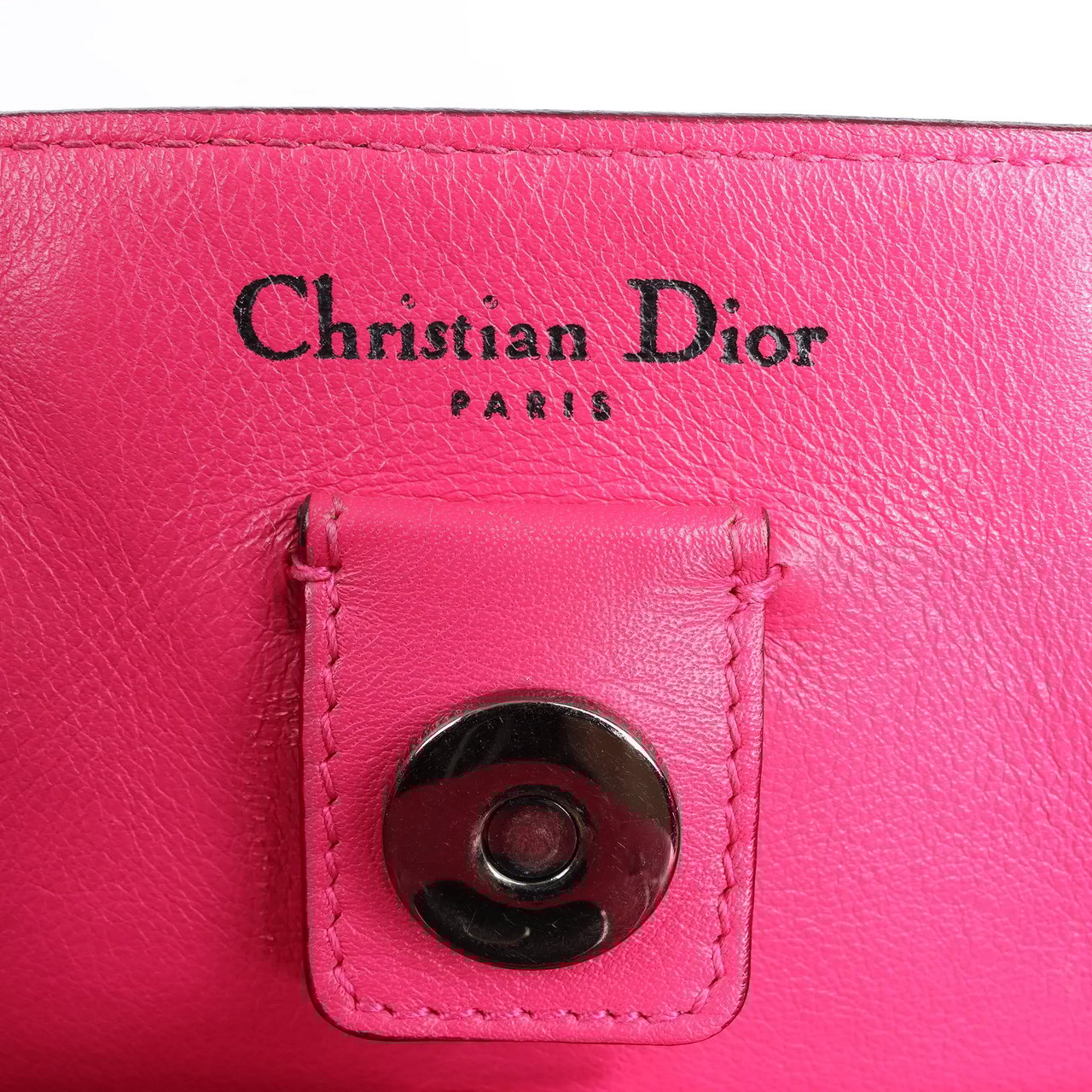 Dior Dior Diorissimo Smooth Leather Large 2Way Handbag in Black x Rose Indien Zwart