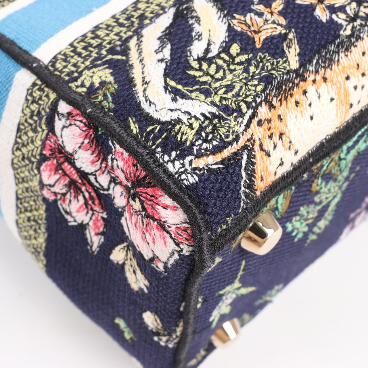 Dior Dior Lady D-Lite Canvas D-Constellation Embroidered Medium 2Way Handbag in Multicolor Divers