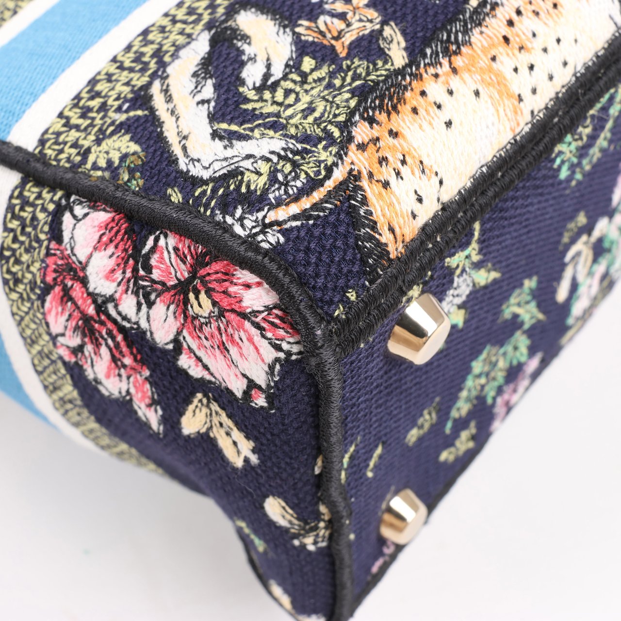 Dior Dior Lady D-Lite Canvas D-Constellation Embroidered Medium 2Way Handbag in Multicolor Divers