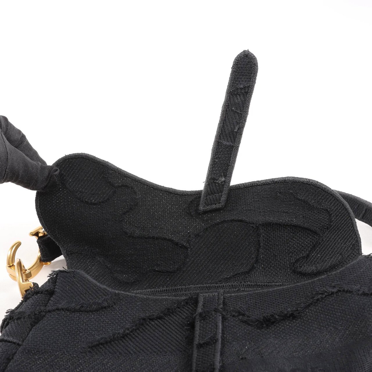 Dior Dior Saddle Classic Bag Canvas Shoulder Bag in Black Zwart