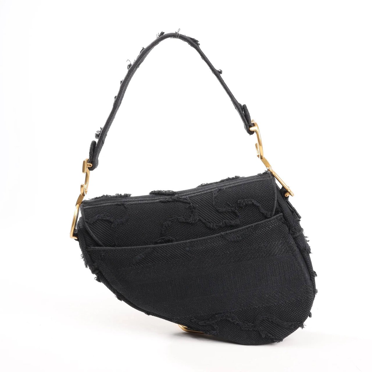 Dior Dior Saddle Classic Bag Canvas Shoulder Bag in Black Zwart