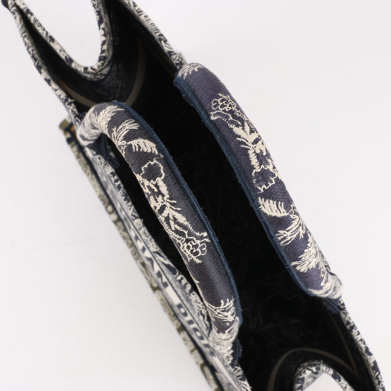 Dior Dior Toile Doo JUY Embroidery Book Large Canvas Tote Bag in Navy Blue Divers
