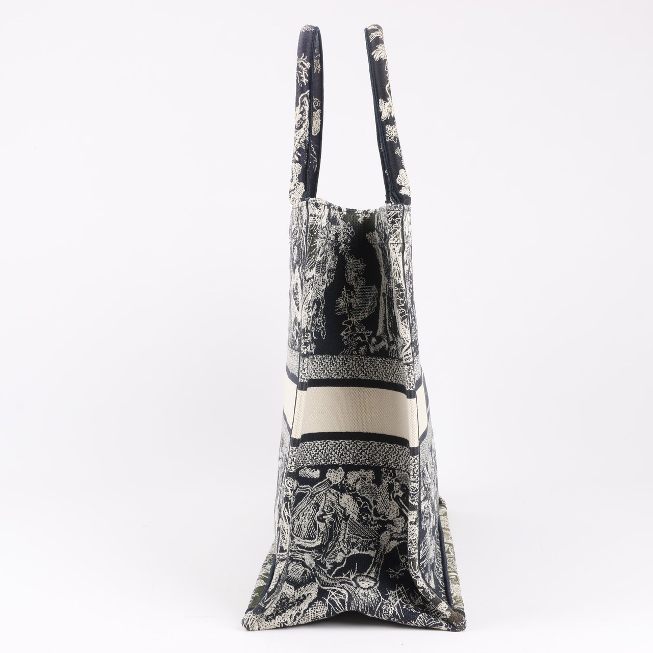 Dior Dior Toile Doo JUY Embroidery Book Large Canvas Tote Bag in Navy Blue Divers