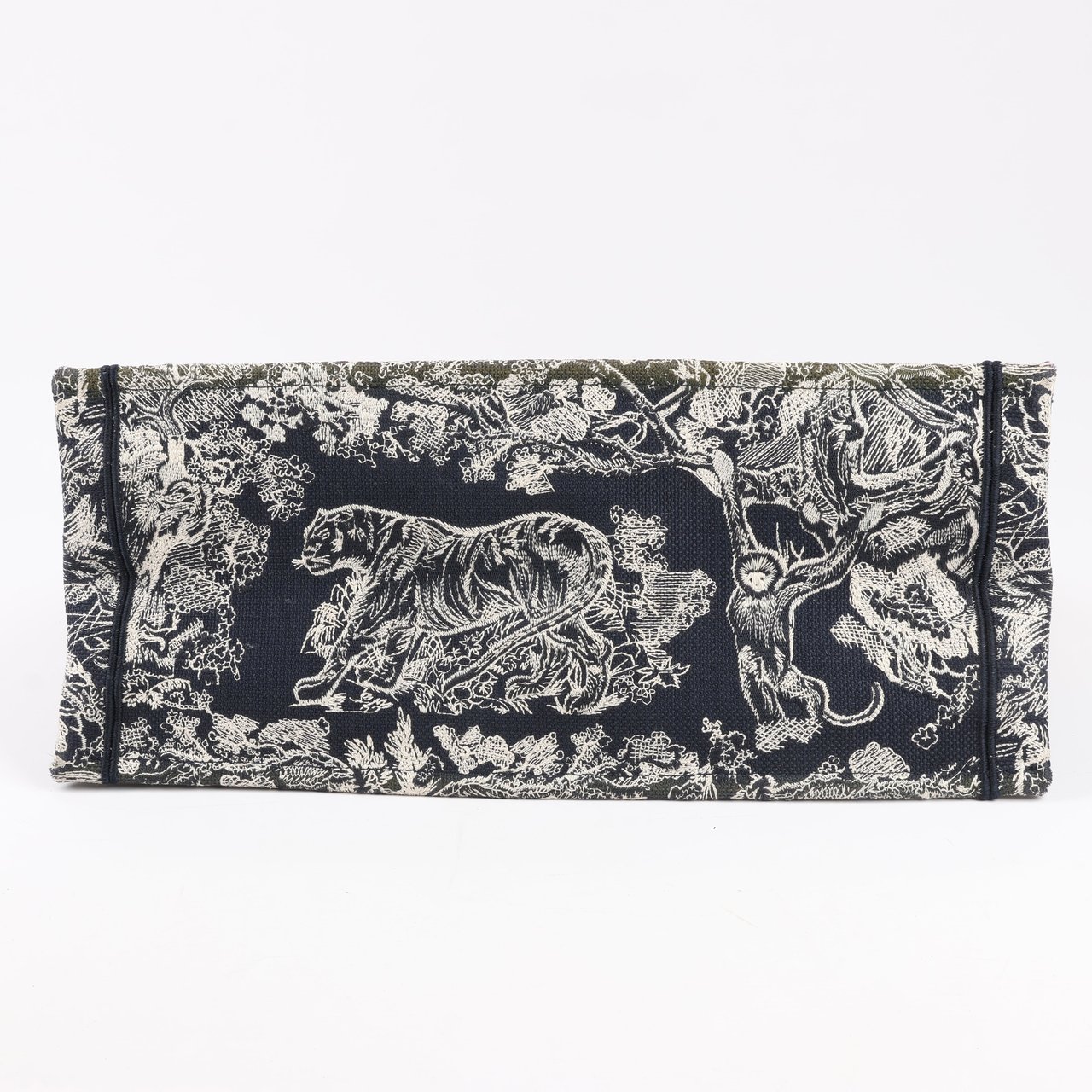 Dior Dior Toile Doo JUY Embroidery Book Large Canvas Tote Bag in Navy Blue Divers