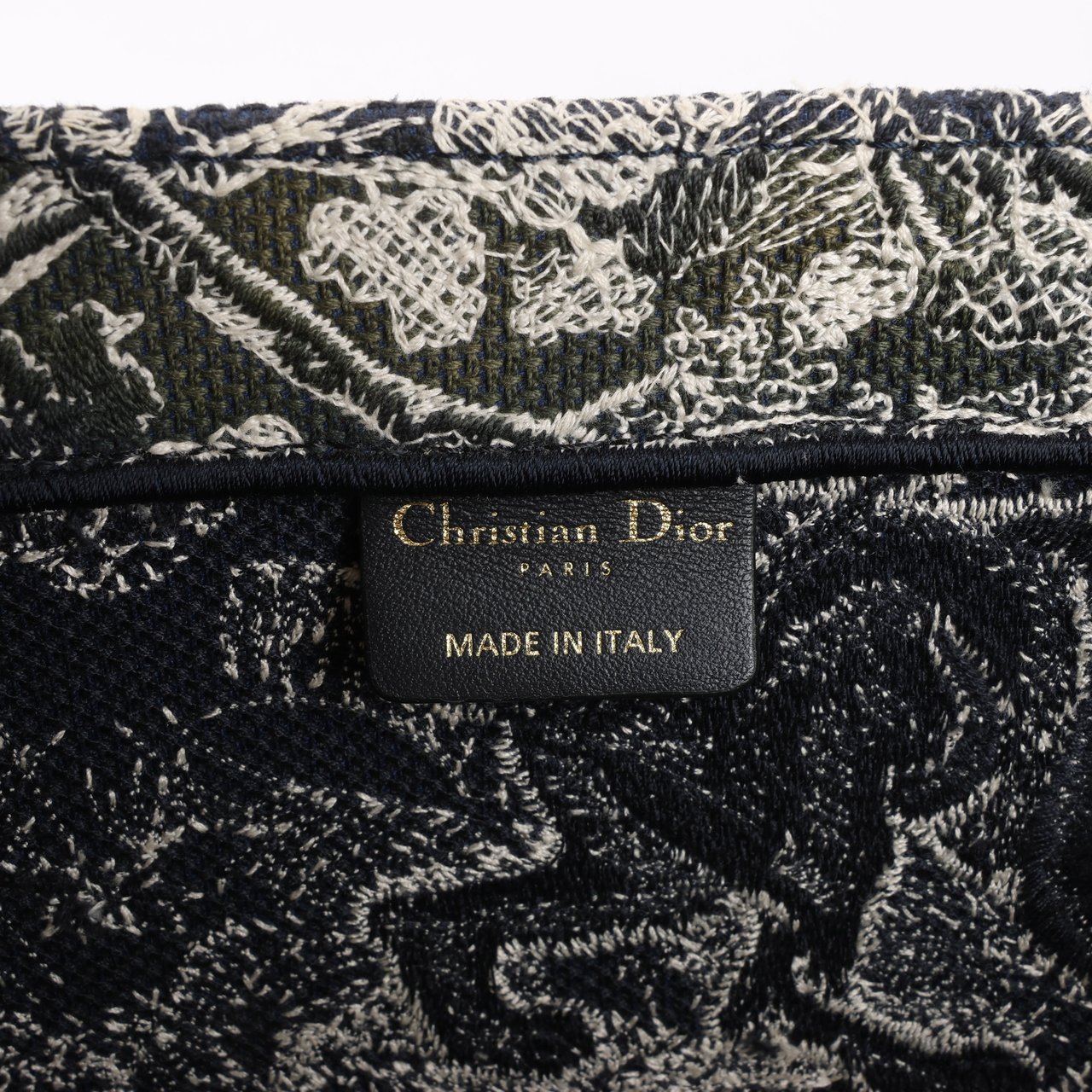 Dior Dior Toile Doo JUY Embroidery Book Large Canvas Tote Bag in Navy Blue Divers