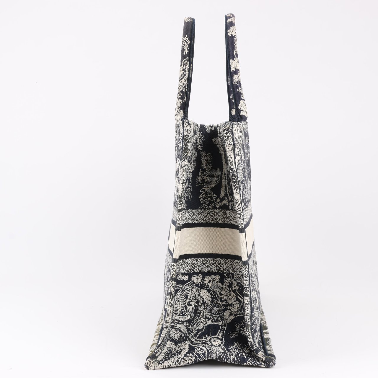 Dior Dior Toile Doo JUY Embroidery Book Large Canvas Tote Bag in Navy Blue Divers