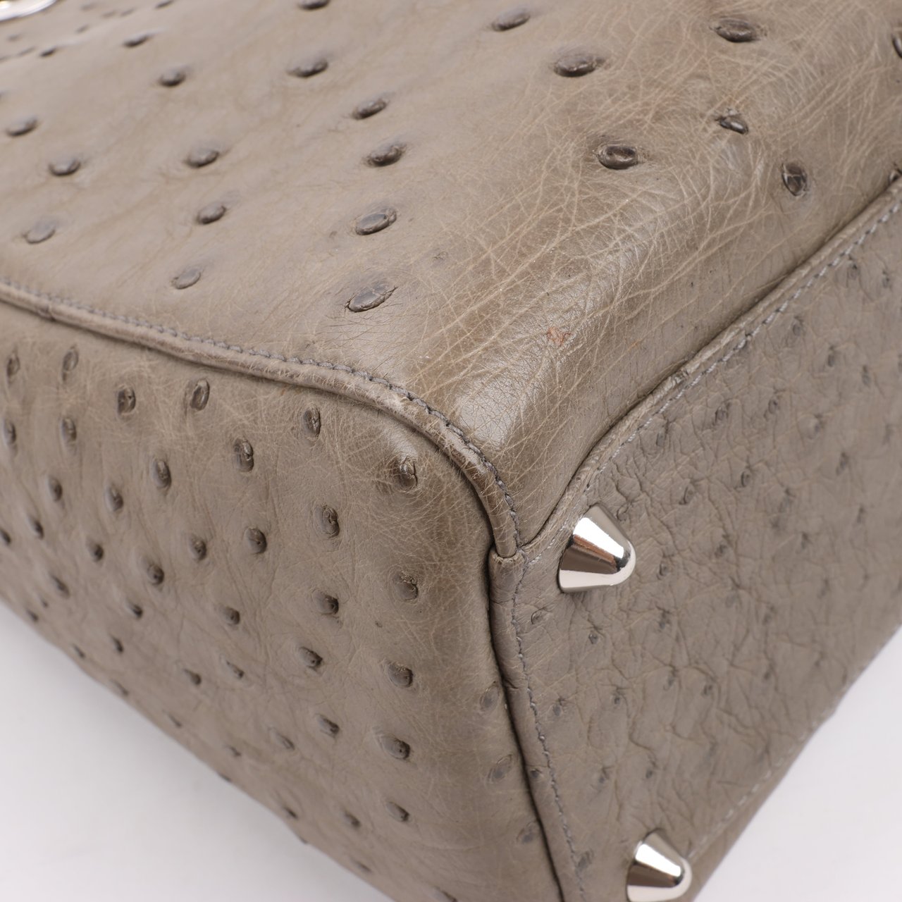 Dior Dior Lady Dior Ostrich Large 2Way Handbag in Brown Bruin