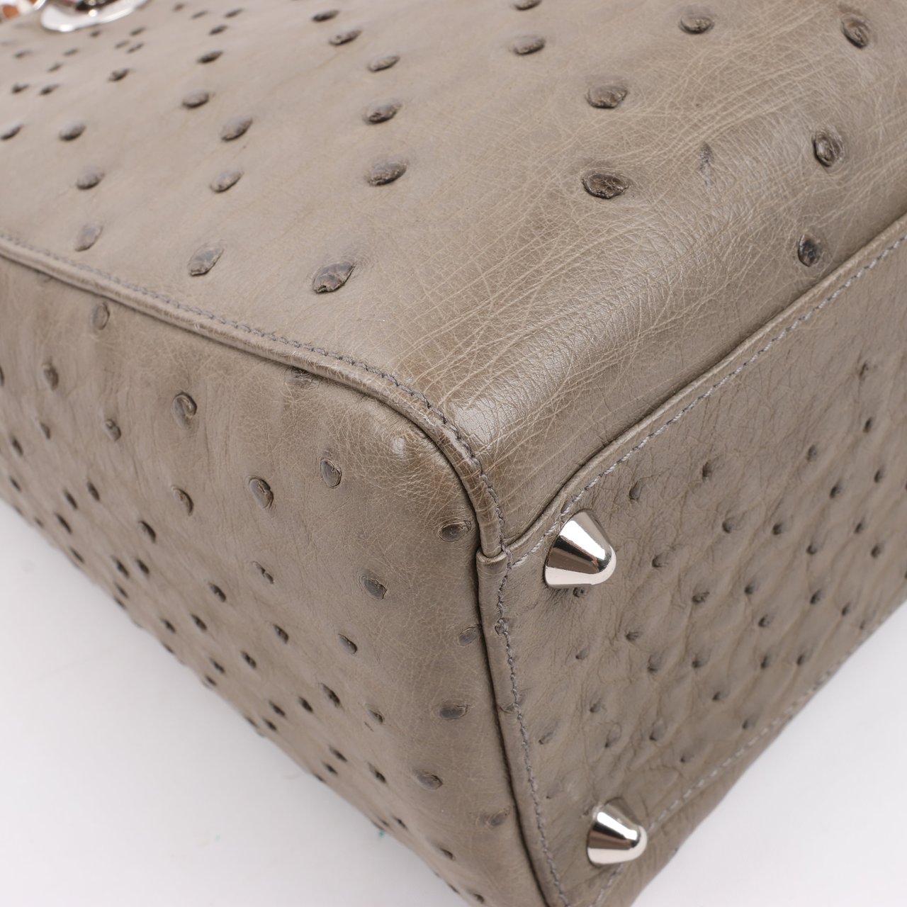 Dior Dior Lady Dior Ostrich Large 2Way Handbag in Brown Bruin