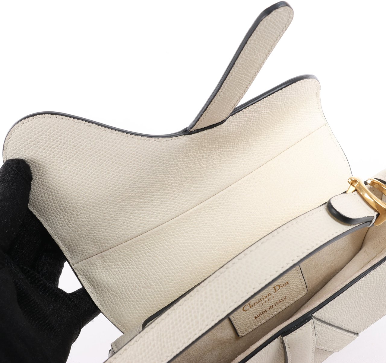 Dior Dior Saddle Mini Bag Leather Handbag in Ecru Beige
