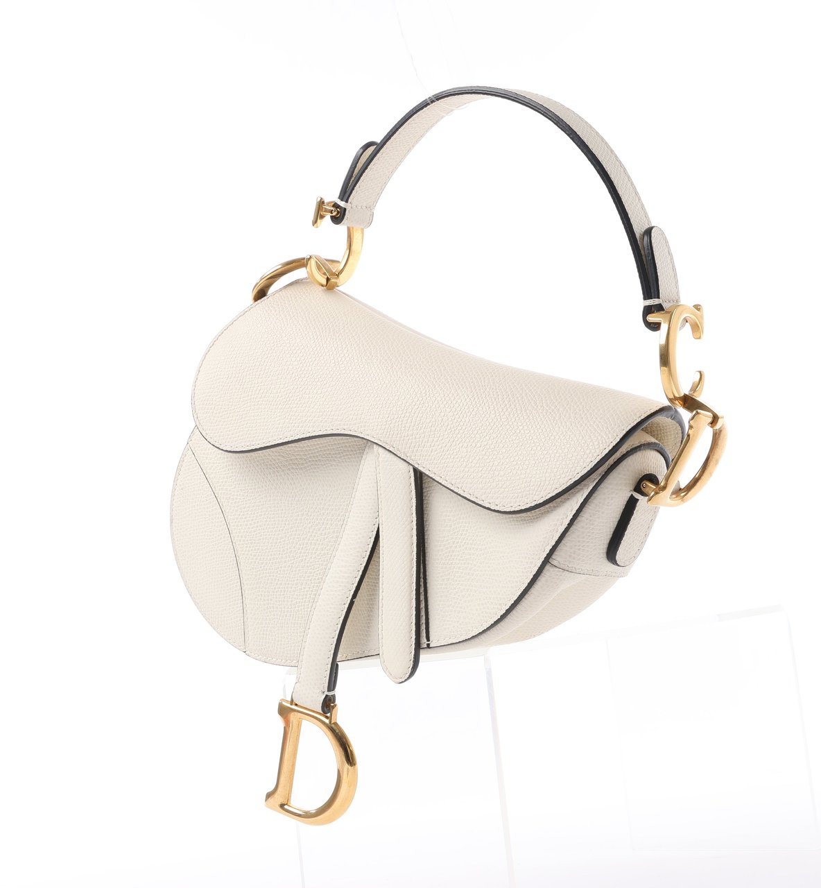 Dior Dior Saddle Mini Bag Leather Handbag in Ecru Beige