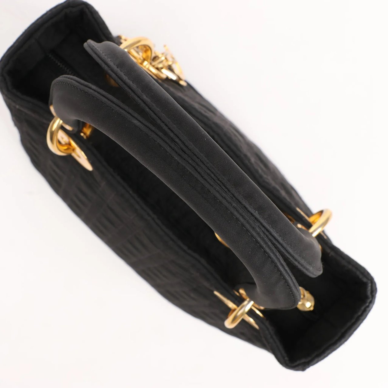 Dior Dior Lady Dior Cannage Nylon Handbag in Black Zwart