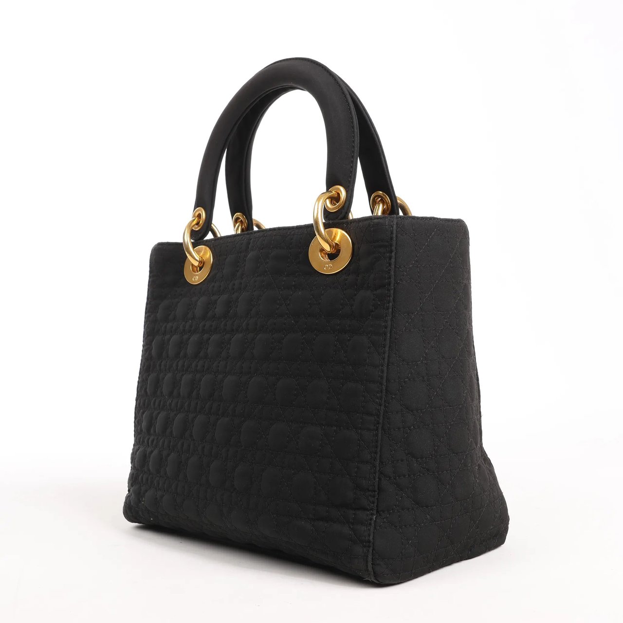 Dior Dior Lady Dior Cannage Nylon Handbag in Black Zwart