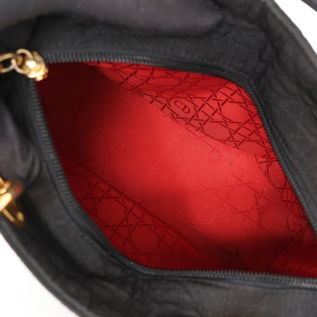 Dior Dior Lady Dior Cannage Nylon Handbag in Black Zwart