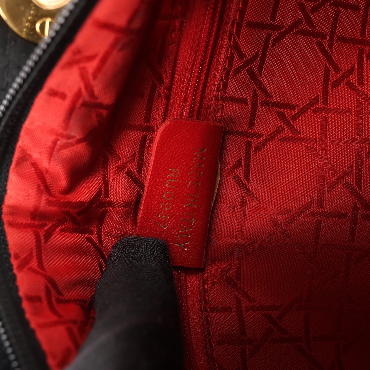 Dior Dior Lady Dior Cannage Nylon Handbag in Black Zwart