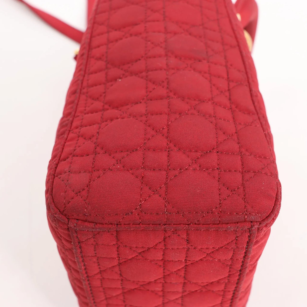 Dior Dior Lady Dior Mini Cannage Nylon Handbag in Red Divers