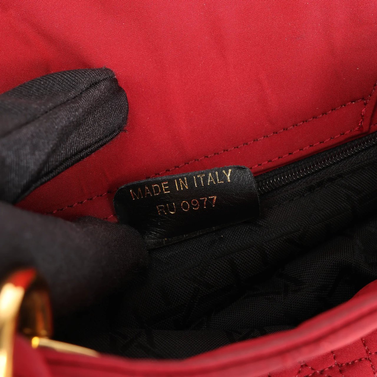 Dior Dior Lady Dior Mini Cannage Nylon Handbag in Red Divers