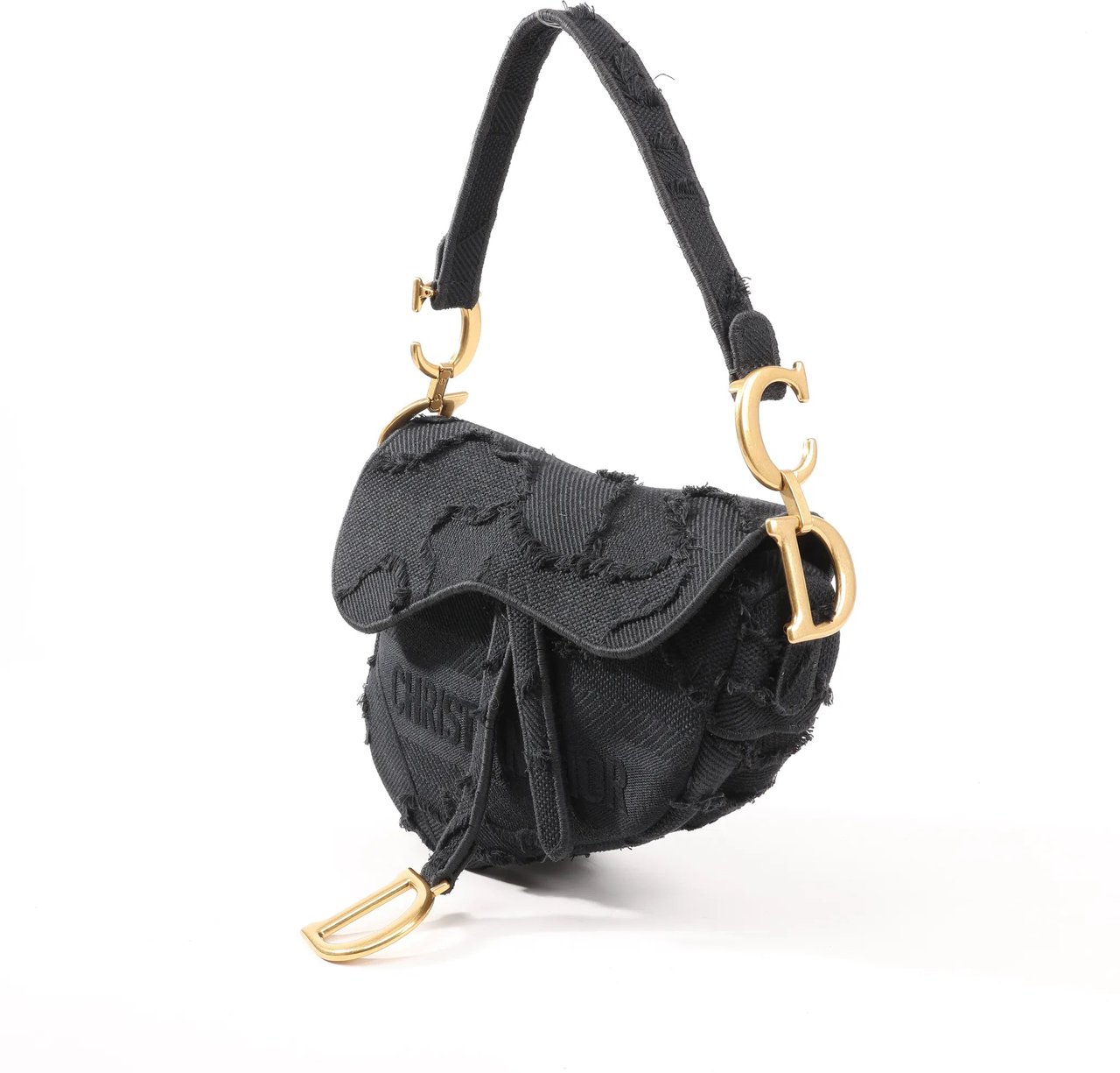 Dior Dior Saddle Classic Bag Canvas Shoulder Bag in Black Zwart